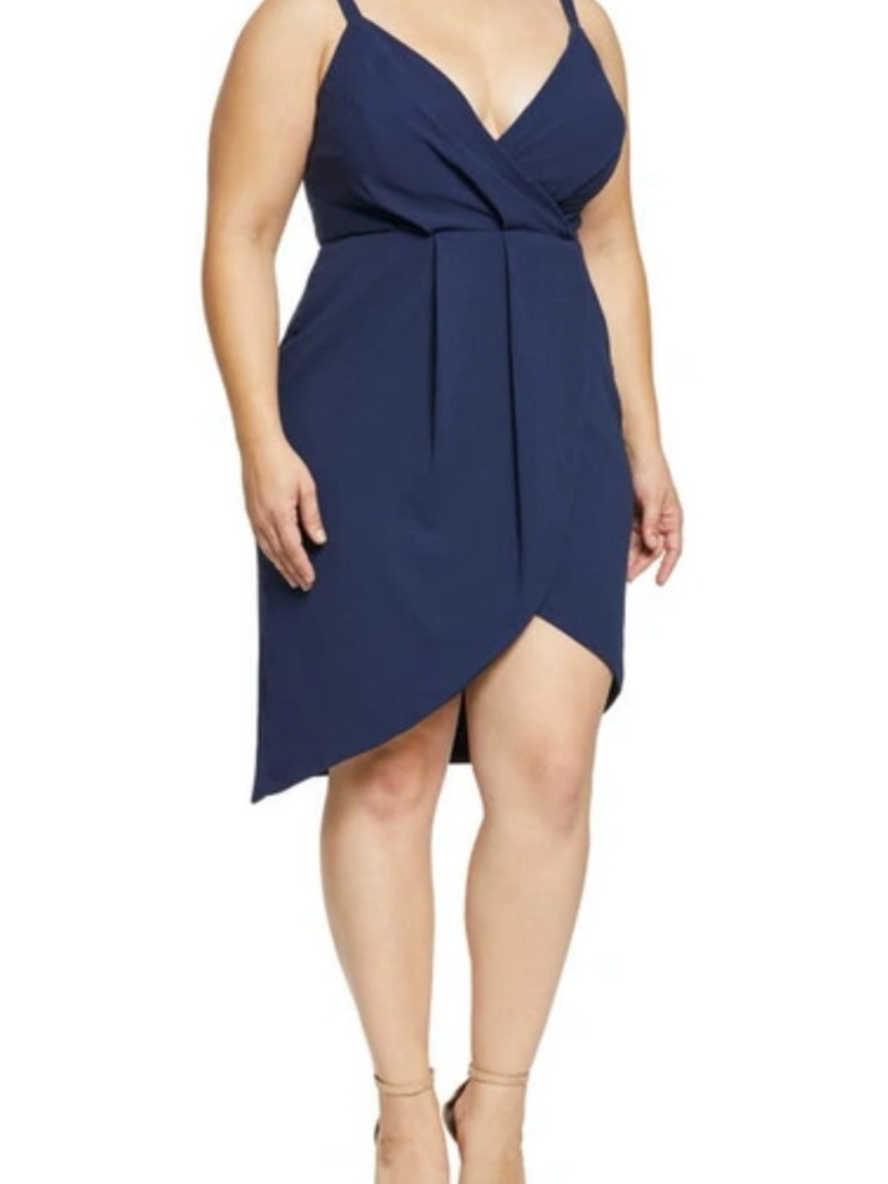 Dress the Population Navy Owen Wrap Tulip Hem Dress. Size 1X. NWT